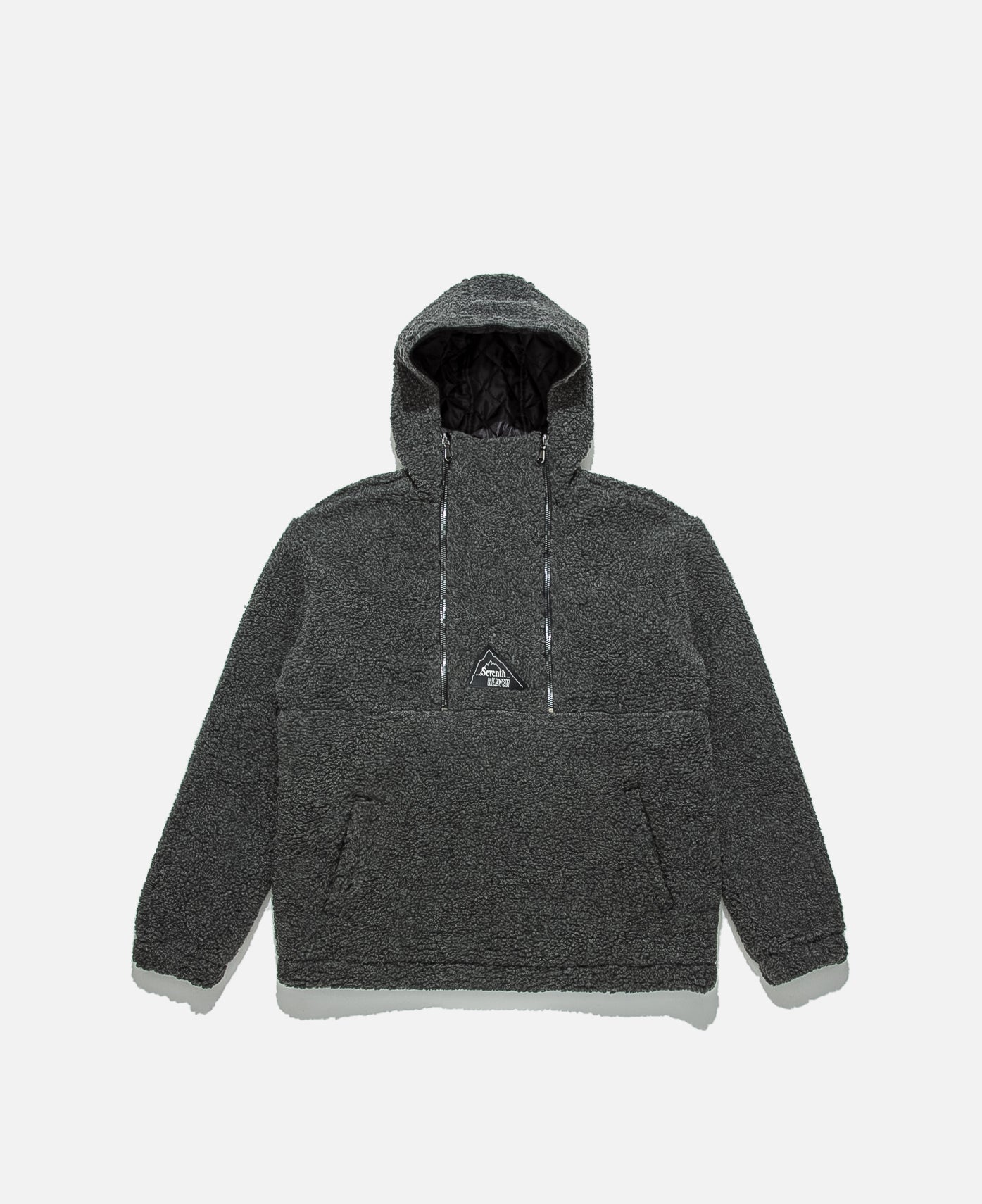 Quarter Zip Sherpa Hoodie (Grey)