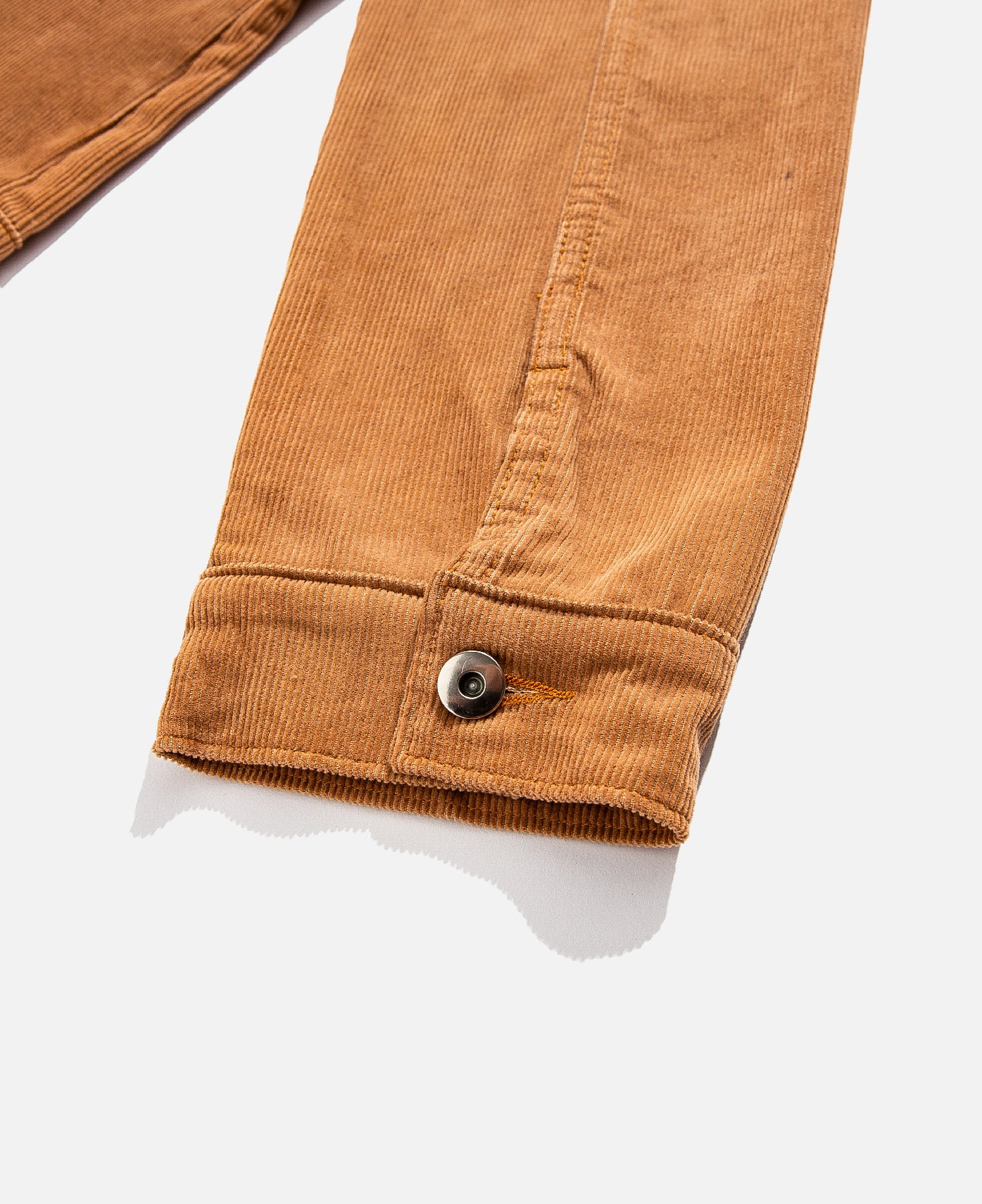 Corduroy Perforated Trucker Jacket (Brown)