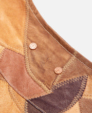 Leather Patch Print Padded Jumper (Brown)