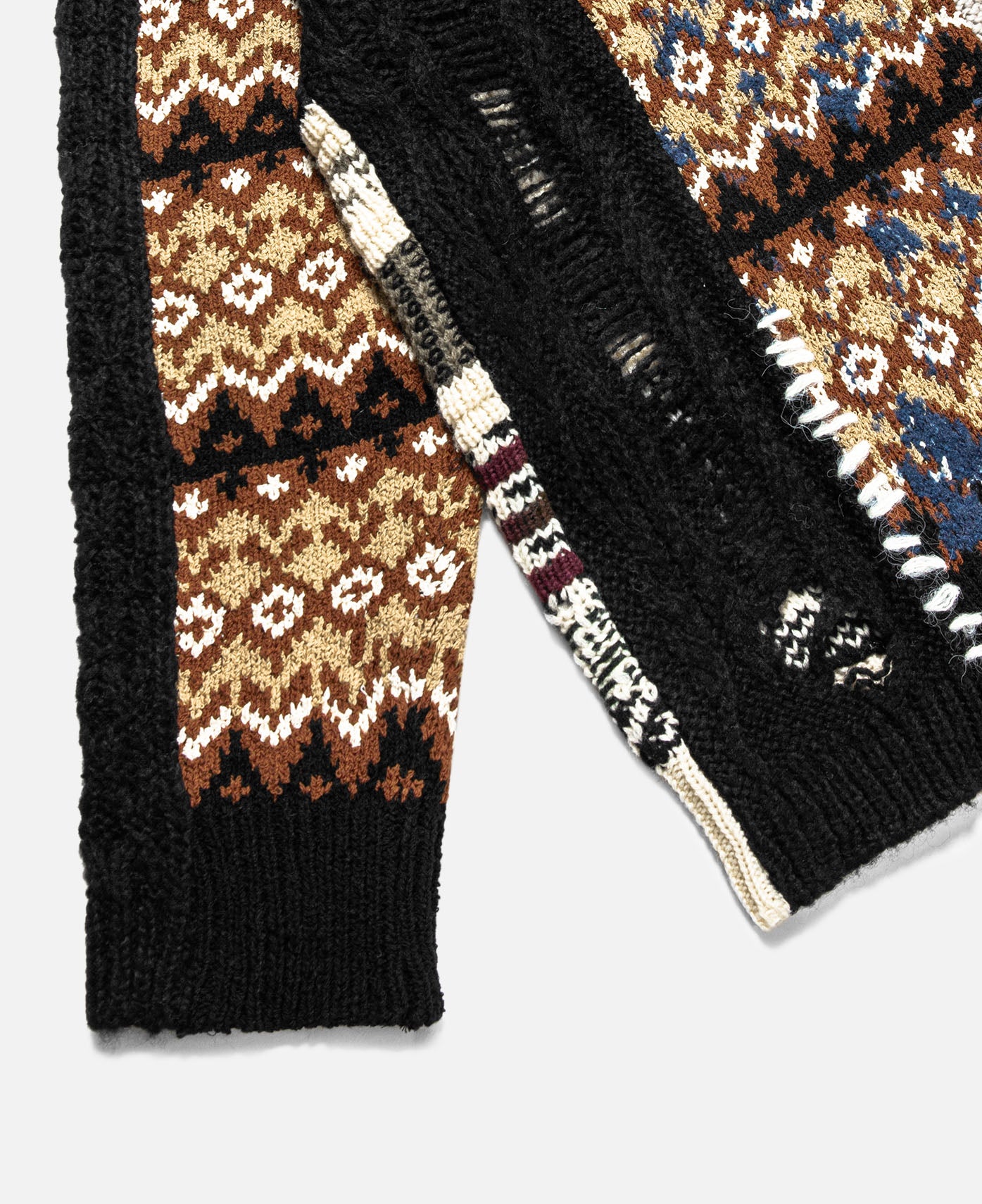 Sautron Jacquard Crewneck Sweater (Black)