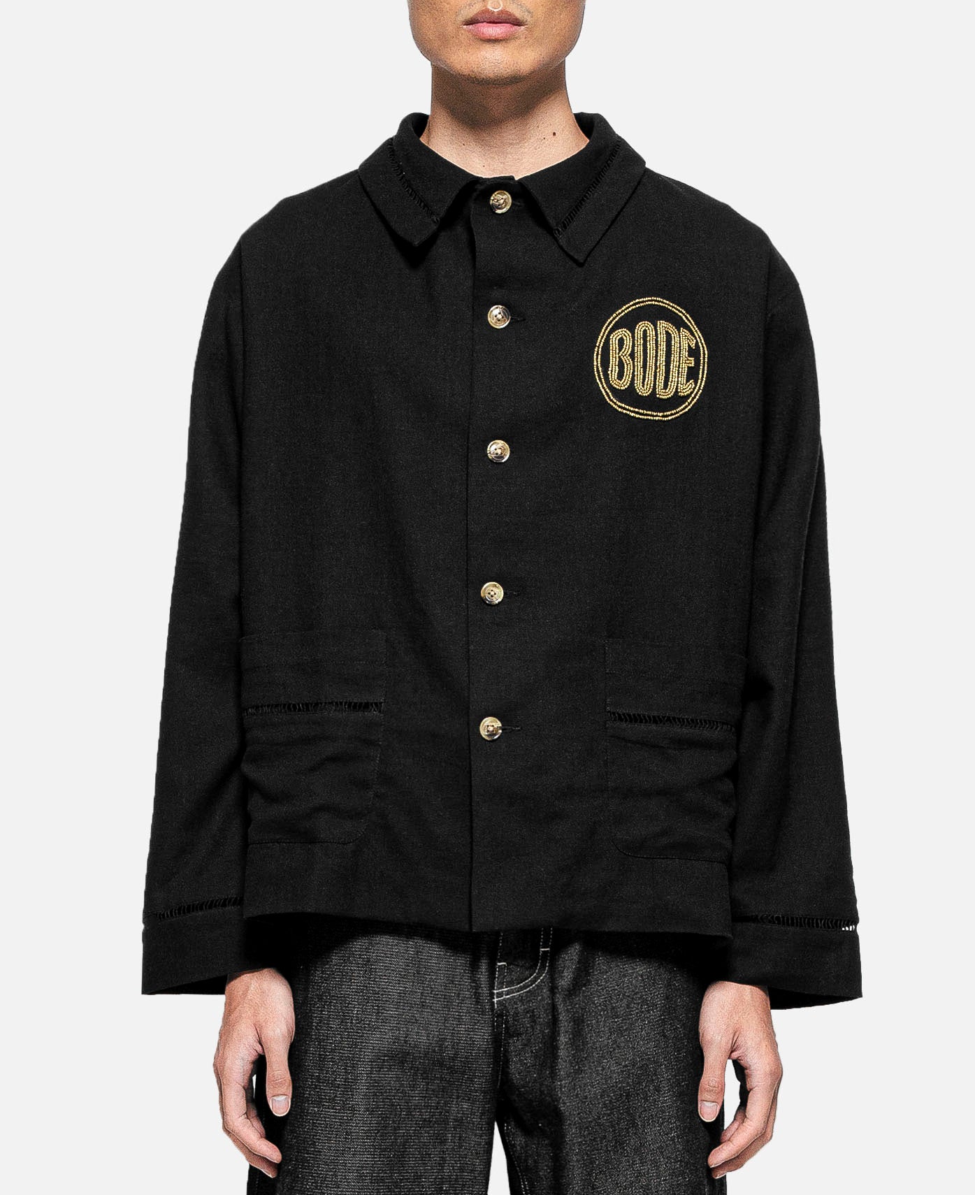 Beaded Bode Workwear Jacket (Black)