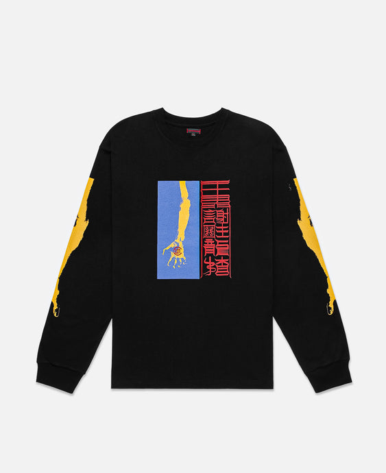 Hand Photo Print L/S T-Shirt (Black)