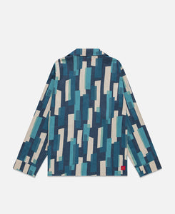Striped Pattern Pajama Top (Blue)