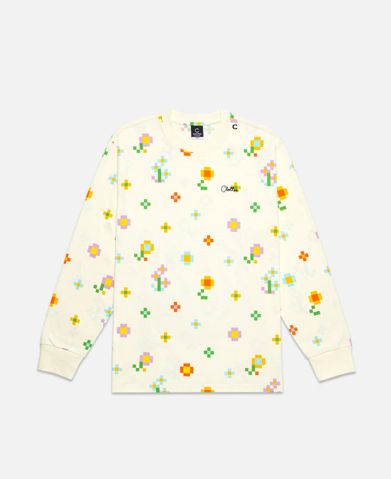 Floral Print L/S T-Shirt (Cream)