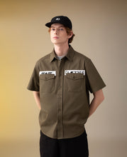 Military Twill Shirt With Patch (Olive)