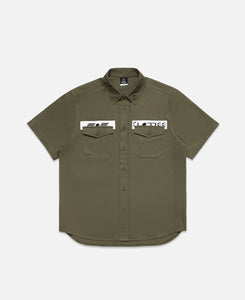 Military Twill Shirt With Patch (Olive)