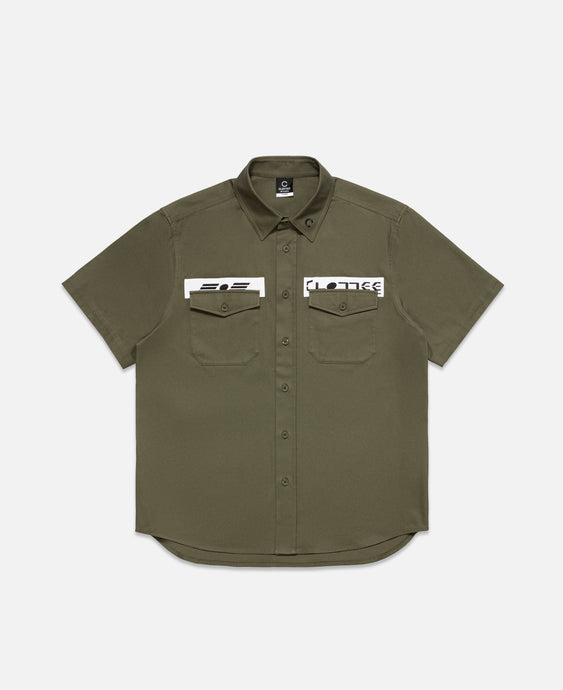 Military Twill Shirt With Patch (Olive)