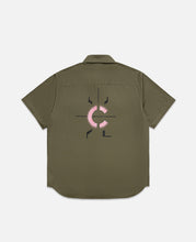 Military Twill Shirt With Patch (Olive)