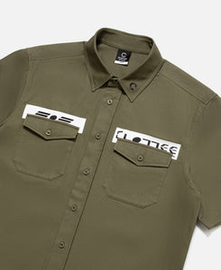 Military Twill Shirt With Patch (Olive)
