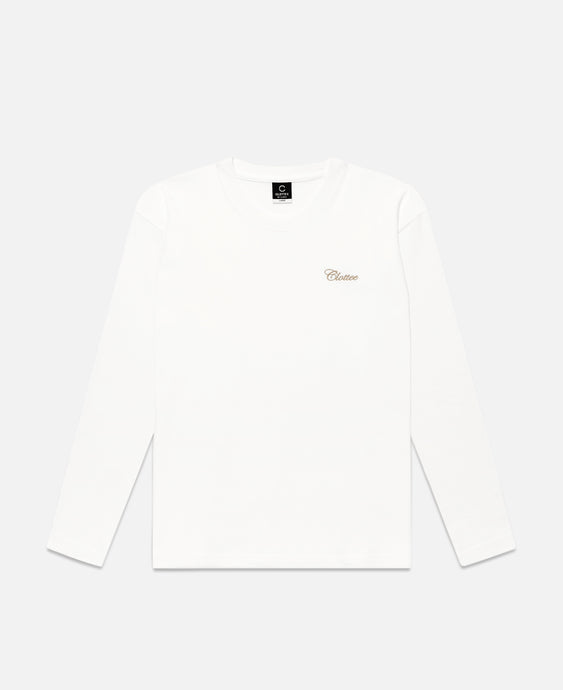 CLOTTEE Script L/S T-Shirt (Cream)