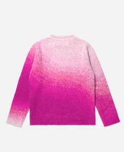Unisex Gradient Crew Neck Knitted Sweater (Pink)
