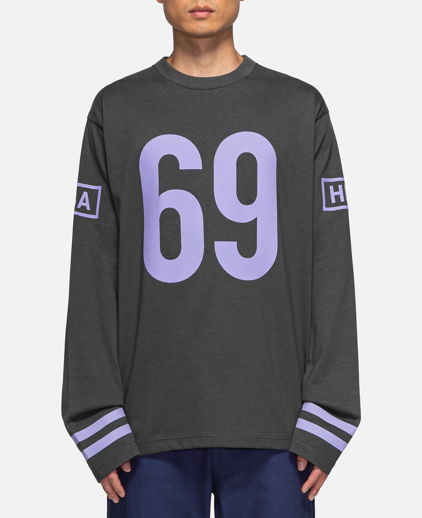 69 Box Logo L/S T-Shirt (Charcoal)