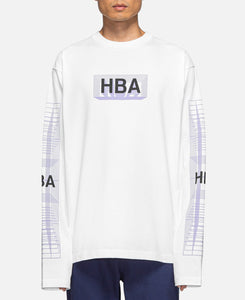 Grid Box Logo L/S T-Shirt (White)