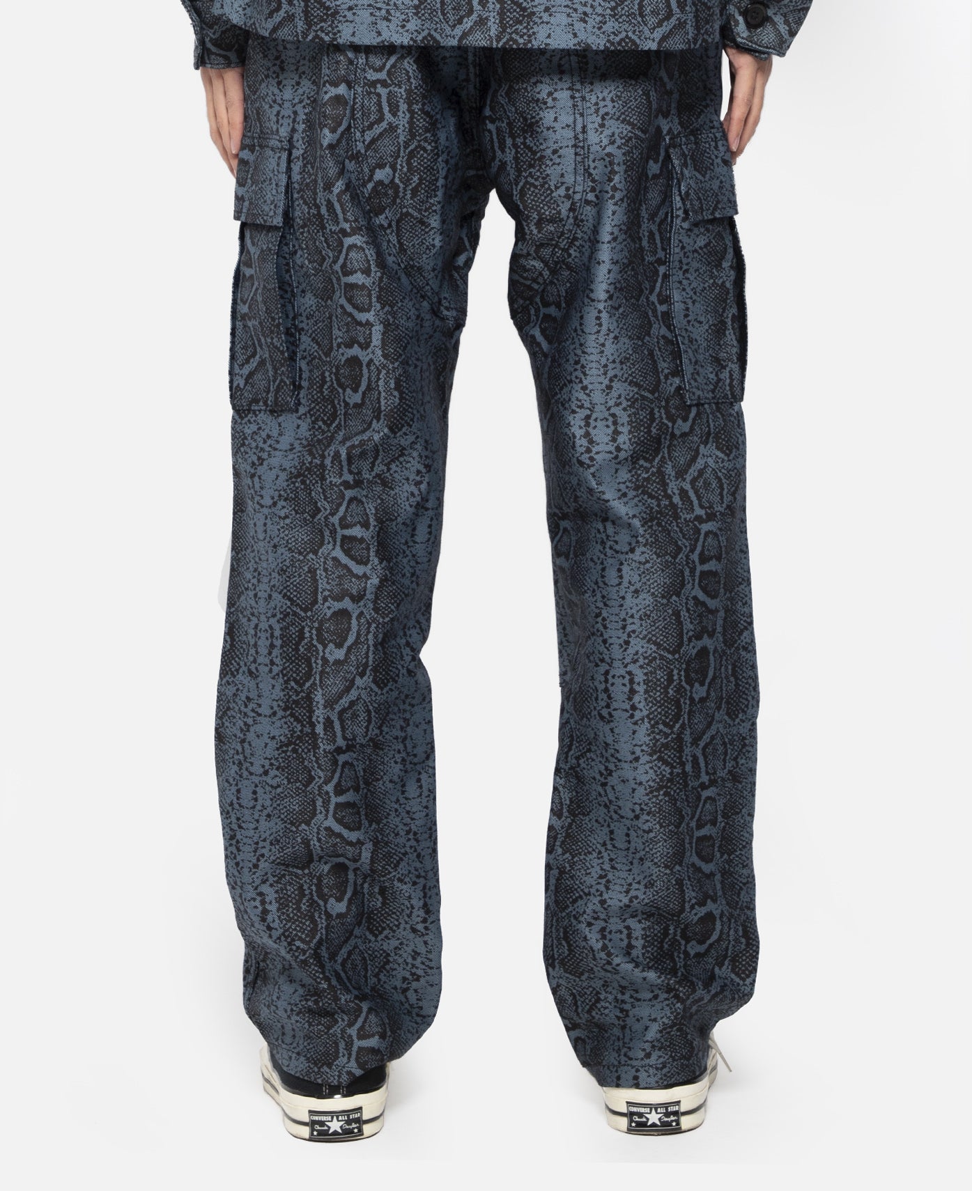 Snakeskin Cargo Pants (Blue)