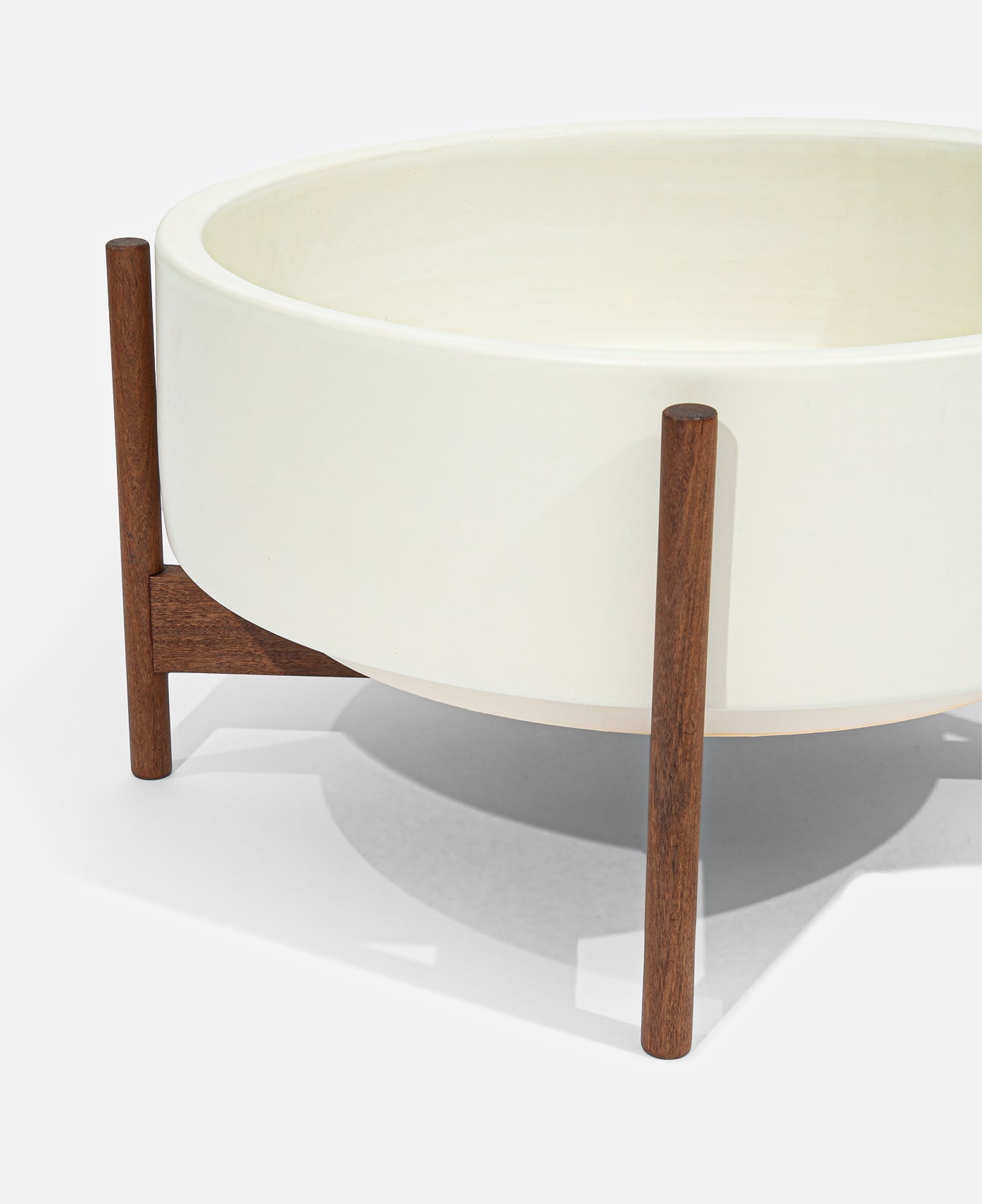 Case Study® Raised Low Pan With Wood Stand (White)