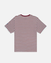 Needles Crew Neck Stripe T-Shirt (Burgundy)