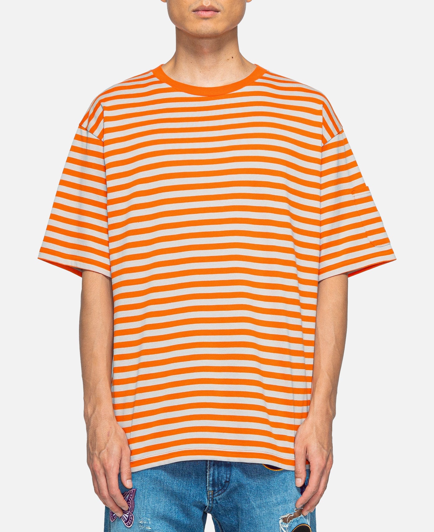 Needles - Needles S/S Crew Neck Stripe T-Shirt (Orange) – JUICESTORE