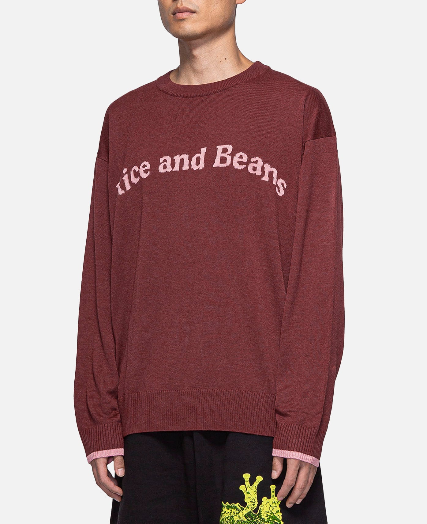 Rice And Beans Knitted Jumper (Burgundy)