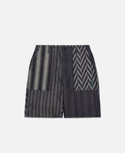 Stripe Denim Fatigue Shorts (Charcoal)